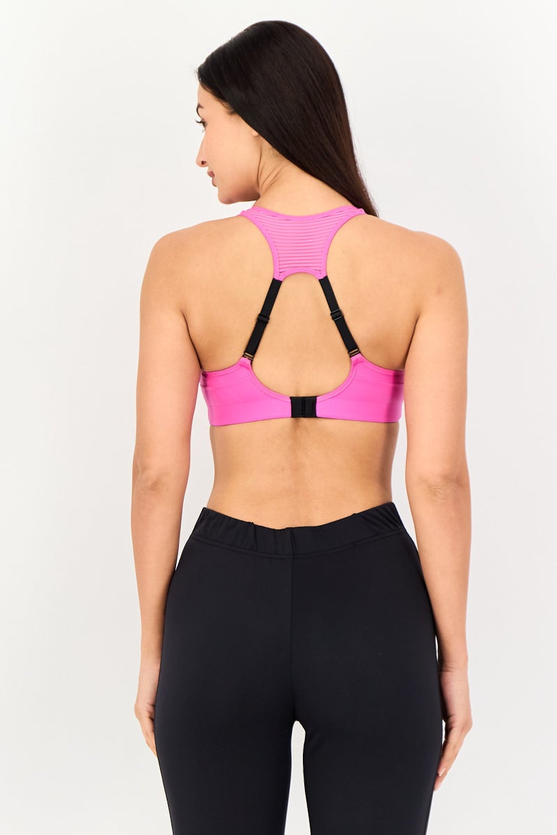 Nike Women Brand Logo Padded Sports Bra, Pink - Image 3